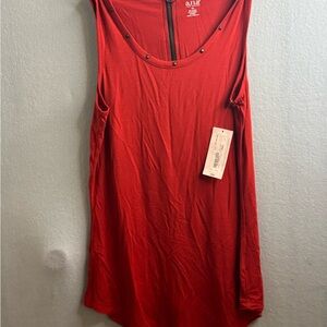 a.n.a Bold Red Tank Top with Stud Detail